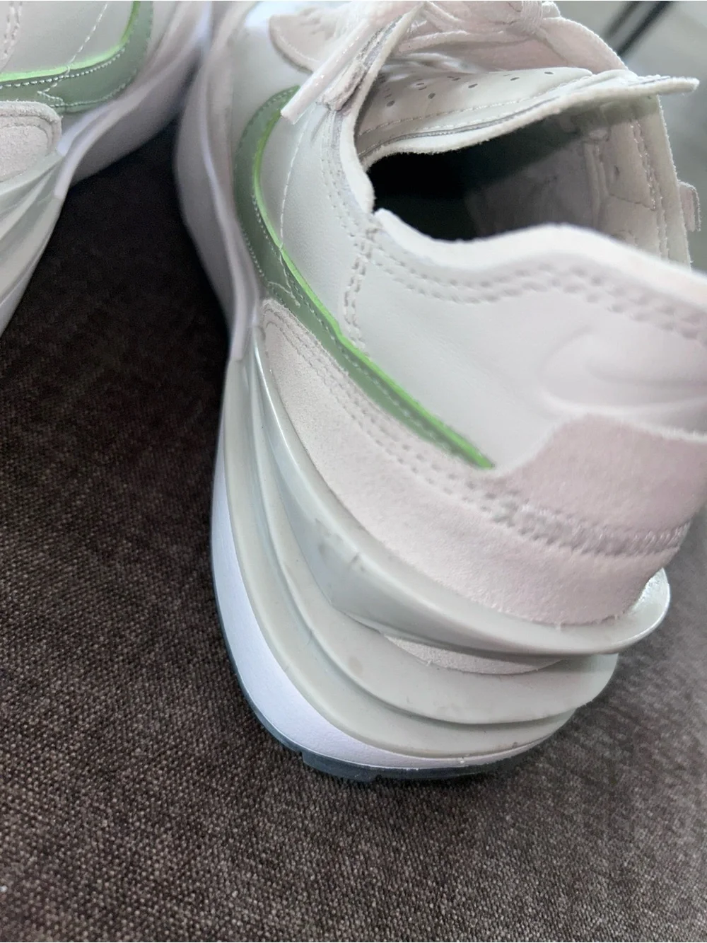 Nike Women’s White Sneakers with Mint Green Swoosh